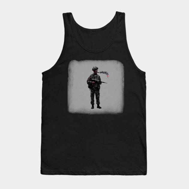 Soldier smoking Tank Top by Arassa Army